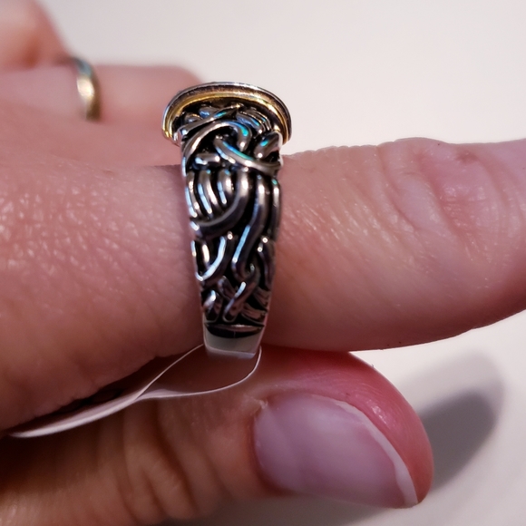 Vintage Silver & gold plated women's size 8 ring - Picture 3 of 4